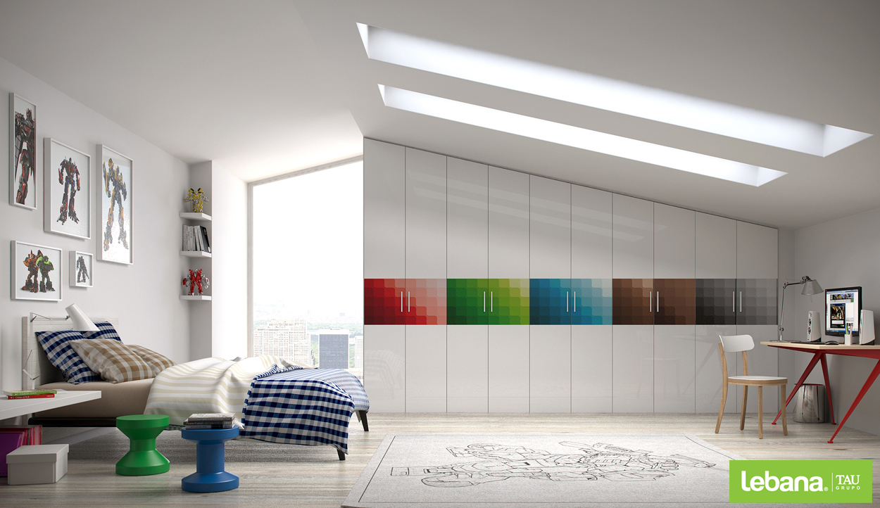 Render para catálogo de armarios para dormitorios infantiles